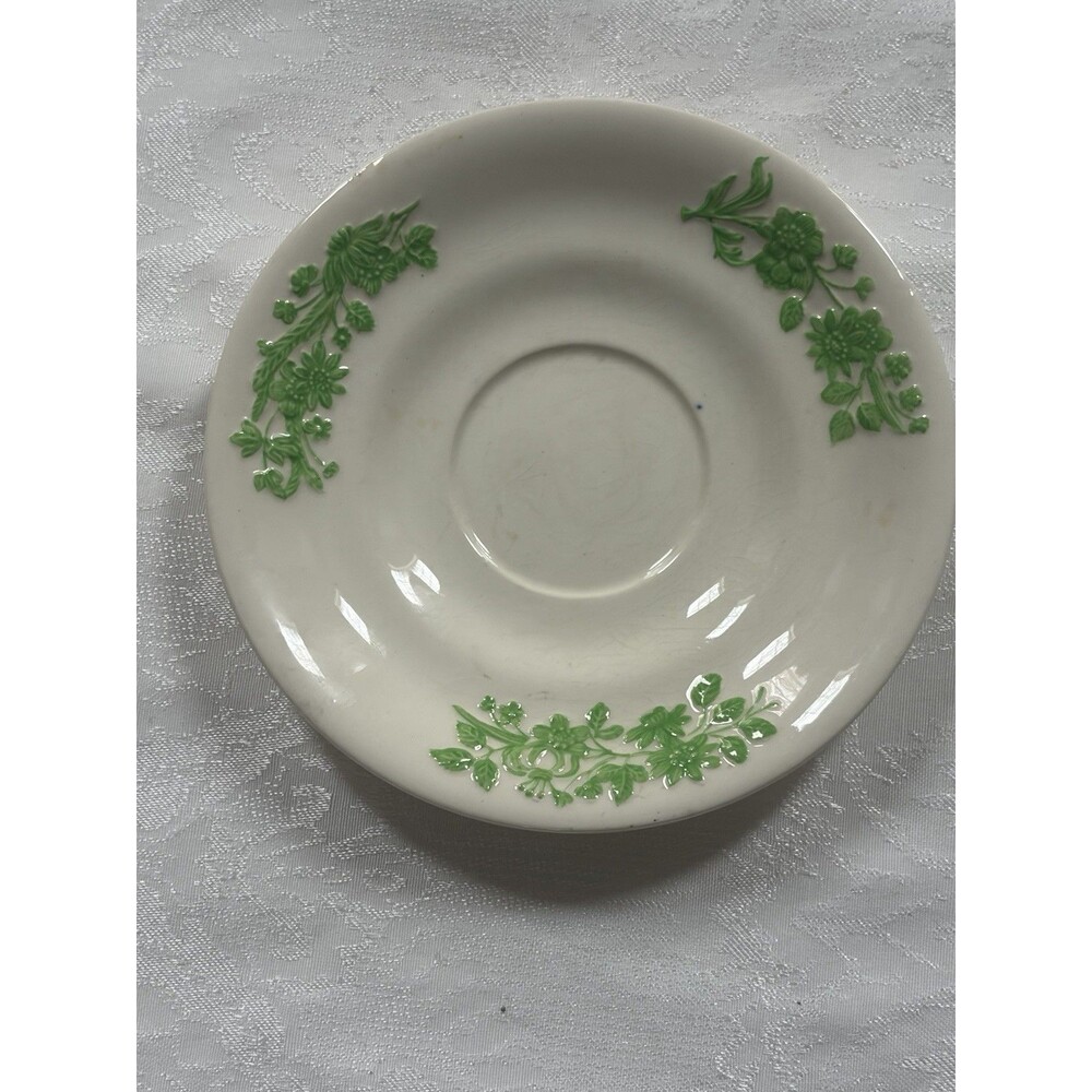Copeland Spode Green "Shamrock" Scalloped Edge England Salad, Saucer or B&B VTG